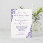 Invitation Chic moderne Ultra Violet Lace Engagement Party (Debout devant)