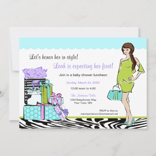 Invitation Chic Mom-to-be Shower 1 (Devant)
