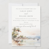 Invitation Chic Montego Bay Jamaïque Fiançailles paysager (Devant)