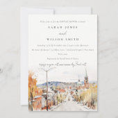 Invitation Chic Montpelier Ville Scape Vermont Couples Douche (Devant)