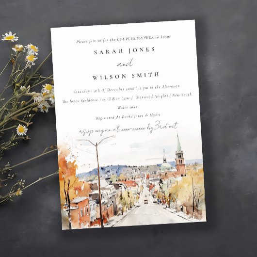 Invitation Chic Montpelier Ville Scape Vermont Couples Douche