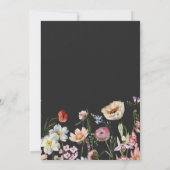 Invitation Chic Moody Wild Flowers Mariage de couronne (Dos)