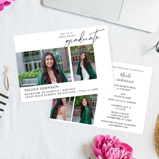 Invitation Chic Multi 5 Photo Graduation Party