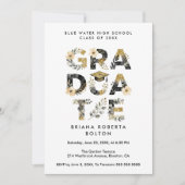 Invitation Chic Nature-Inspired Gold Graduate Photo (Devant)