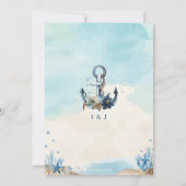Invitation Chic Nautical Ancre Beach Mariage moderne (Dos)