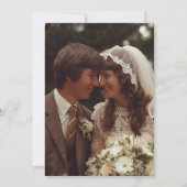 Invitation Chic Navy Blue Gold Floral 50e Anniversaire Photo (Dos)