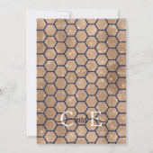 Invitation Chic Navy Blue Gold Parties scintillant Hexagon Ge (Dos)