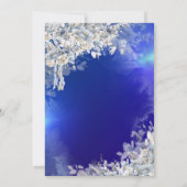 Invitation Chic Navy Blue Robe Girl, Fleurs Bleues Quinceaner (Dos)