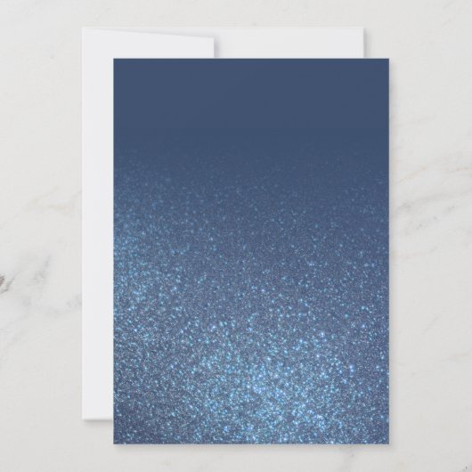 Invitation Chic Navy Blue Sparkly Parties scintillant Ombre S (Dos)