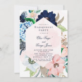 Invitation Chic Navy Blush rose Floral (Devant)