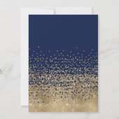 Invitation Chic Navy Gold Parties scintillant Confetti Photo (Dos)
