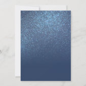 Invitation Chic Navy Parties scintillant Bleue Ombre Photo Sw (Dos)