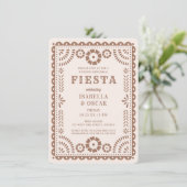 Invitation Chic Neutral Papel Picado Dîner de répétition Mari (Debout devant)