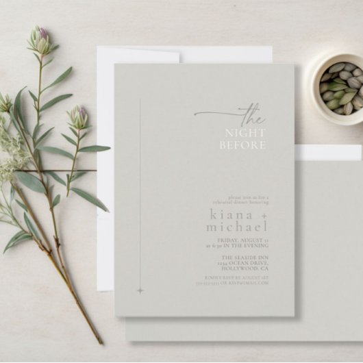 Invitation Chic Neutrals Mariage répétition Pastel Grey ID102