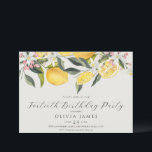 Invitation Chic N'importe quelle année citron Méditerranée ca<br><div class="desc">C'est une invitation pour une fête d'anniversaire en tuiles méditerranéennes</div>