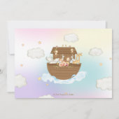 Invitation Chic Noah's Ark Cute Animals Girl Birthday Photo (Dos)