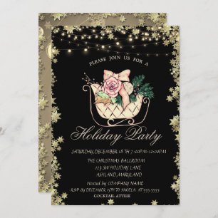 Invitation Chic Noël Sleigh Stars Holiday