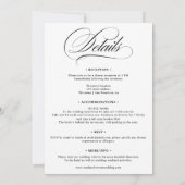 Invitation Chic noir blanc tout en un script photos mariage (Dos)
