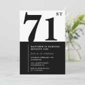 Invitation chic noir et blanc pour 71e anniversair (Debout devant)