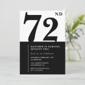 Invitation chic noir et blanc pour 72e anniversair (Debout devant)