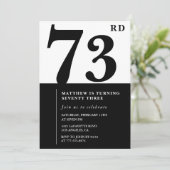 Invitation chic noir et blanc pour 73e anniversair (Debout devant)