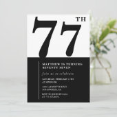 Invitation chic noir et blanc pour 77e anniversair (Debout devant)