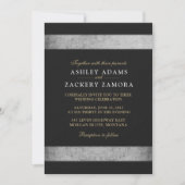 Invitation Chic/noir, or, gris/faire-part de mariage grunge (Devant)