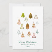 Invitation Chic non photo Elegant Golden Christmas Trees Card (Devant)
