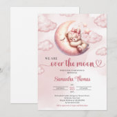 Invitation Chic nous sommes au-dessus du Baby shower de la lu (Devant / Derrière)