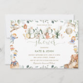 Invitation Chic Nursery Rhyme Baby shower de verdure Neutre (Devant)