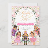 Invitation Chic Nutcracker Party Soft rose Floral Anniversair (Devant)