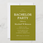 Invitation Chic Olive Green Groom's Party Invite QR Code RSVP (Devant)