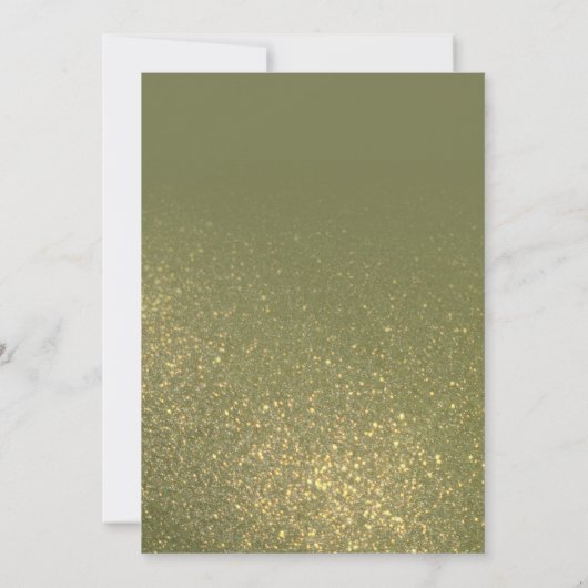 Invitation Chic Olive Green Sparkly Parties scintillant Ombre (Dos)