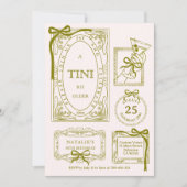 Invitation Chic Olive Line Art A Tini Bit Ancien 30e annivers (Devant)
