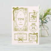 Invitation Chic Olive Line Art A Tini Bit Ancien 30e annivers (Debout devant)