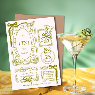 Invitation Chic Olive Line Art A Tini Bit Ancien 30e annivers