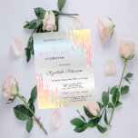 Invitation Chic Ombre Parties scintillant  Bat mitzvah argent<br><div class="desc">Une invitation moderne,  chic et glamour avec parties scintillant sur un arrière - plan argenté.</div>