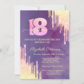 Invitation Chic Ombre Parties scintillant Drips Violet 18e an (Devant)