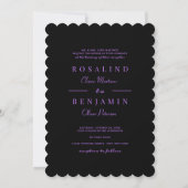Invitation Chic Ombre violet et Mariage photo bleu (Dos)