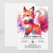 Invitation Chic Online Fox Anniversaire (Devant / Derrière)