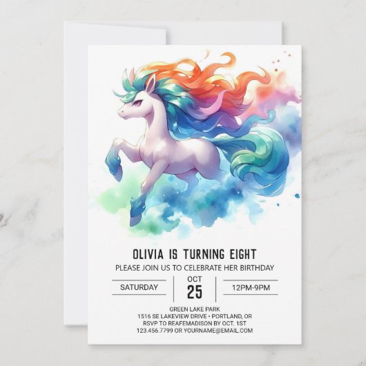 Invitation Chic Online Horse Anniversaire (Devant)