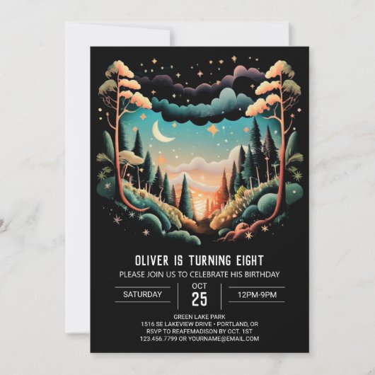 Invitation Chic Online Woodland Anniversaire (Devant)