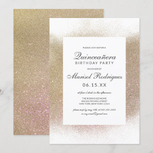 Invitation Chic or blanc Parties scintillant de poussière fro