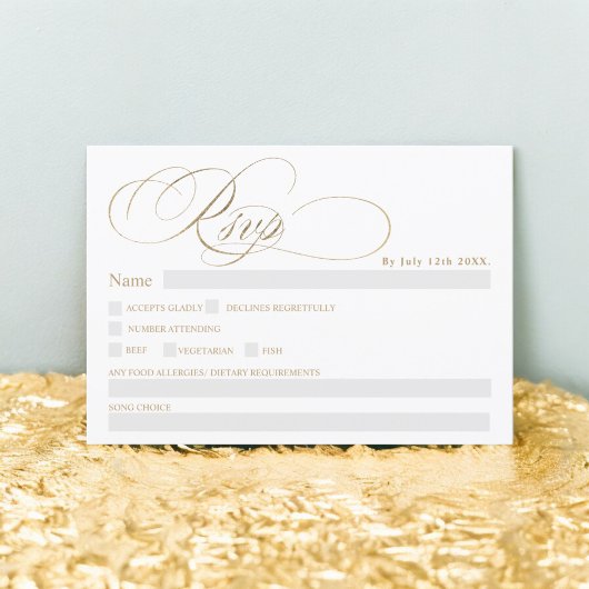 Invitation Chic or calligraphie chic rsvp mariage