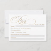 Invitation Chic or calligraphie chic rsvp mariage (Devant)