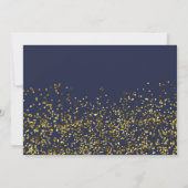 Invitation Chic or confetti bleu marine Mme douche nuptiale (Dos)