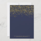 Invitation Chic or confetti marine typographie grand ouvertur (Dos)