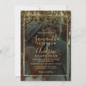 Invitation Chic or confetti typographie photo mariage (Devant)
