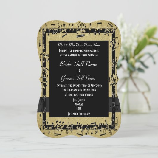 Invitation Chic or élégant mariage (Debout devant)