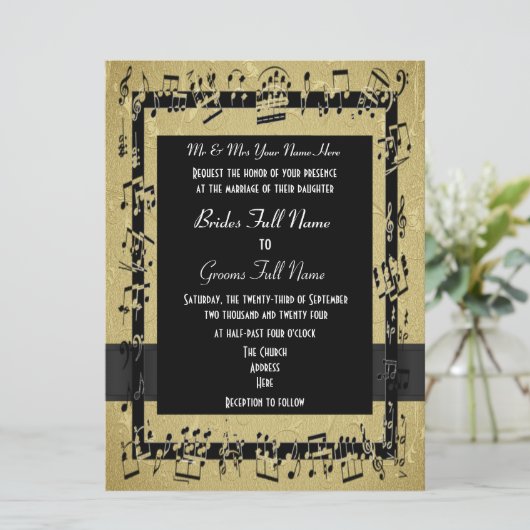 Invitation Chic or élégant mariage (Debout devant)